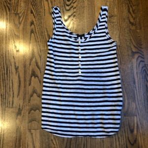 Striped JCrew Tank with 3/4 Buttons